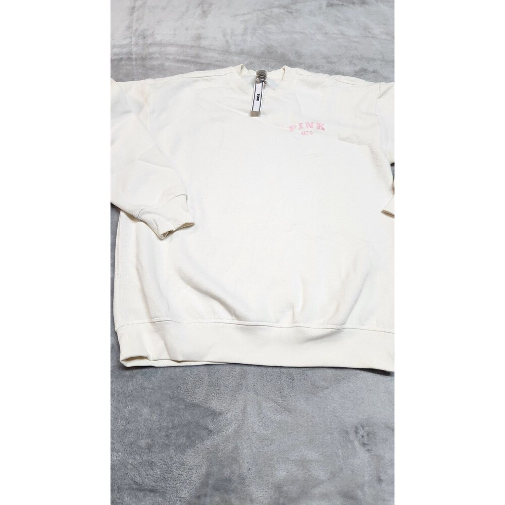 Victoria's Secret‎ PINK XS Winter Ivy Fleece Oversized Crew Sweatshirt NWT